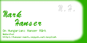 mark hanser business card